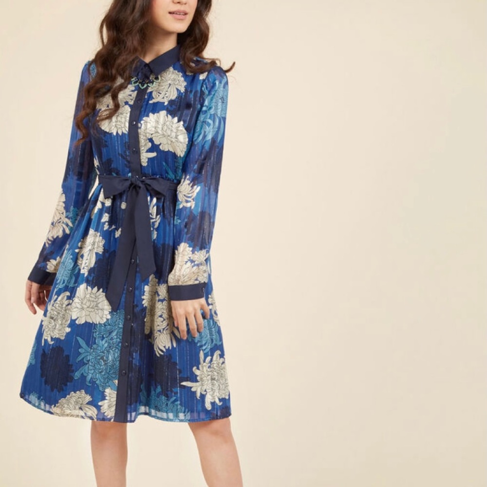 Modcloth floral n foil shirt dress 4X Never used